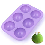 2 PCS Moule à gâteau en silicone semi-circulaire de 6 cavités, petit moule à gelée, bougie parfumée, plâtre, petit semi-circulaire