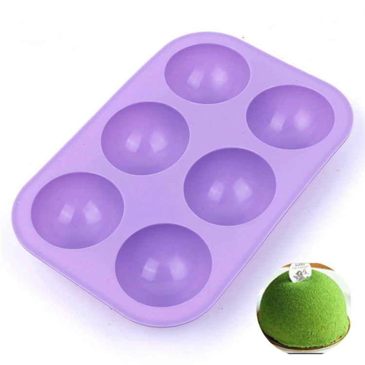 2 PCS Moule à gâteau en silicone semi-circulaire de 6 cavités, petit moule à gelée, bougie parfumée, plâtre, petit semi-circulaire