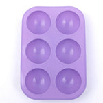 2 PCS Moule à gâteau en silicone semi-circulaire de 6 cavités, petit moule à gelée, bougie parfumée, plâtre, petit semi-circulaire