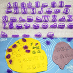 40 moules/ensemble en plastique alphabétiques pour biscuits, symboles pour fondants et gâteaux, moules d'impression décoratifs, forme alphanumérique
