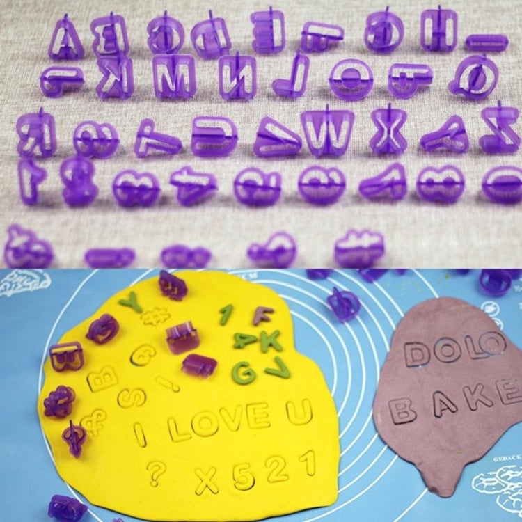 40 moules/ensemble en plastique alphabétiques pour biscuits, symboles pour fondants et gâteaux, moules d'impression décoratifs, forme alphanumérique
