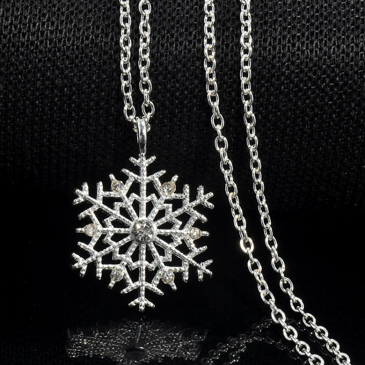 3 Colliers Breloques Fleur Zircon Flocon de Neige Cristal de Noël
