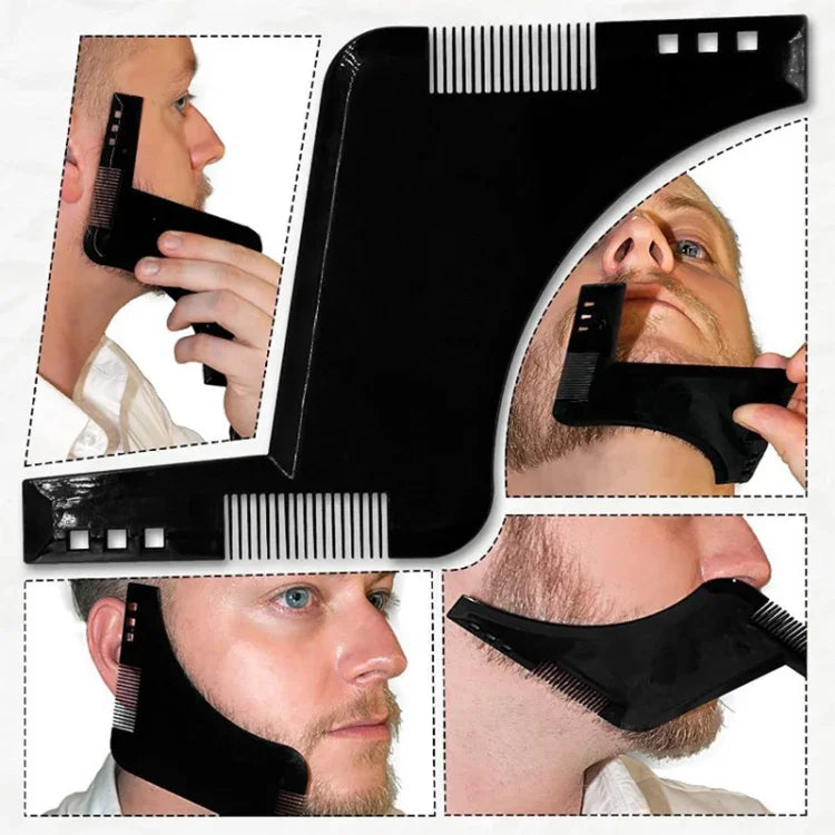 Outil de moulage et de coiffage de barbe double face avec peigne intégré