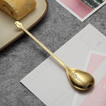 Cuillère à café en acier inoxydable en forme d'instrument de musique créative, guitare argentée, octogonale argentée, luth argenté, Yueqin argenté, guitare or titane, octogonale or titane, luth or titane, Yueqin or titane, guitare or rose