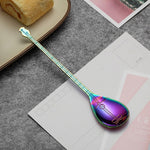 Cuillère à café en acier inoxydable en forme d'instrument de musique créative, guitare argentée, octogonale argentée, luth argenté, Yueqin argenté, guitare or titane, octogonale or titane, luth or titane, Yueqin or titane, guitare or rose