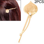 2 pinces à cheveux de mariée tendance, barrettes à fleurs, épingles à cheveux en perles et feuilles métalliques solides
