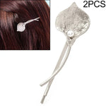 2 pinces à cheveux de mariée tendance, barrettes à fleurs, épingles à cheveux en perles et feuilles métalliques solides
