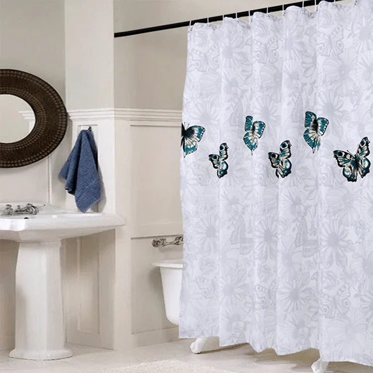 Rideaux de douche imperméables en polyester motif papillon, lavables, 80x180cm, 120x180cm