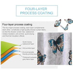 Rideaux de douche imperméables en polyester motif papillon, lavables, 80x180cm, 120x180cm