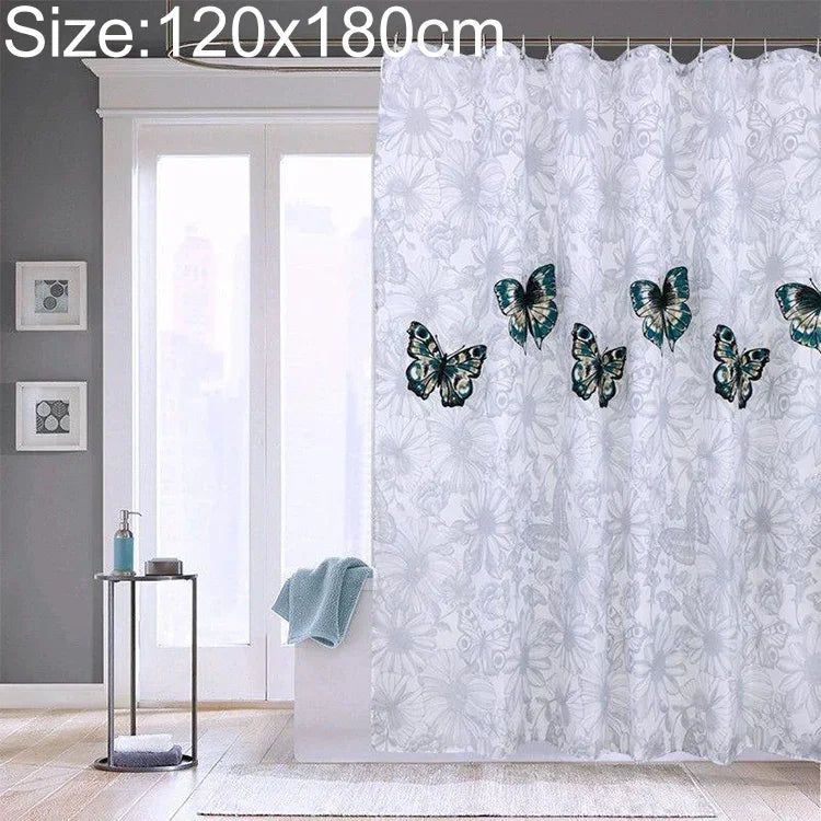 Rideaux de douche imperméables en polyester motif papillon, lavables, 80x180cm, 120x180cm