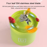 Mini mixeur-presse-agrumes électrique portable 500 ml avec port USB, 4 lames, bleu, vert ou rose