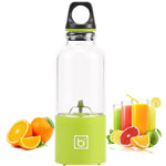 Mini mixeur-presse-agrumes électrique portable 500 ml avec port USB, 4 lames, bleu, vert ou rose