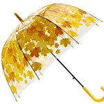 Parapluie transparent feuille verte à tige droite et tordue