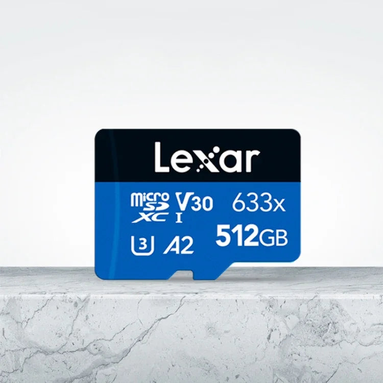 Carte mémoire flash haute vitesse Lexar 633x 512 Go pour appareil photo sport, téléphone portable et enregistreur de conduite (format TF), 512 Go