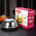 Panier vapeur lotus pliable rétractable en acier inoxydable, panier vapeur lotus