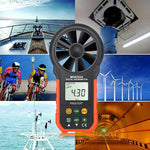 Instrument de mesure de la vitesse du vent et du volume d'air à affichage numérique haute précision PEAKMETER, MS6252A vitesse du vent, volume d'air, MS6252B température, humidité, USB