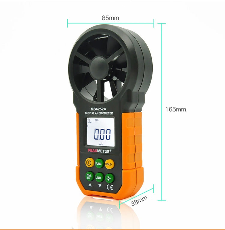 Instrument de mesure de la vitesse du vent et du volume d'air à affichage numérique haute précision PEAKMETER, MS6252A vitesse du vent, volume d'air, MS6252B température, humidité, USB