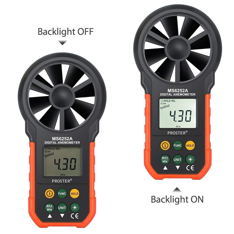 Instrument de mesure de la vitesse du vent et du volume d'air à affichage numérique haute précision PEAKMETER, MS6252A vitesse du vent, volume d'air, MS6252B température, humidité, USB