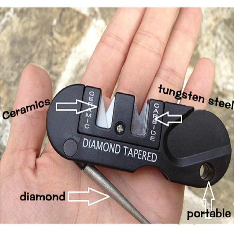 Aiguiseur de couteaux multifonction portable pour extérieur, outil EDC, aiguiseur de couteaux