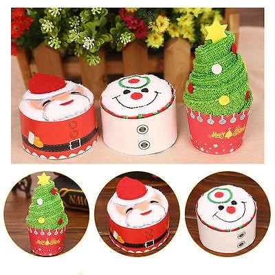 Serviette cadeau créative pour gâteau de Noël, lavette mignonne de Noël
