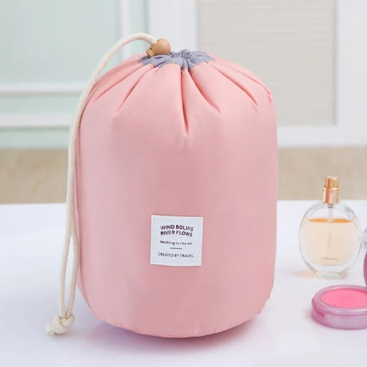Trousse de Toilette Grande Capacité Voyage Sac de Lavage Rangement Imperméable Cylindrique Extérieur