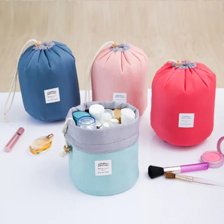 Trousse de Toilette Grande Capacité Voyage Sac de Lavage Rangement Imperméable Cylindrique Extérieur
