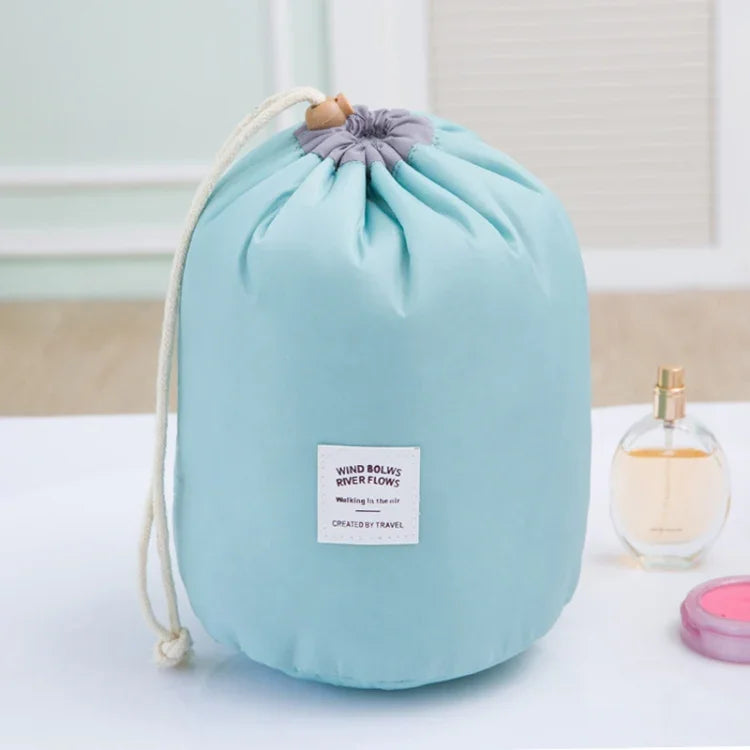 Trousse de Toilette Grande Capacité Voyage Sac de Lavage Rangement Imperméable Cylindrique Extérieur