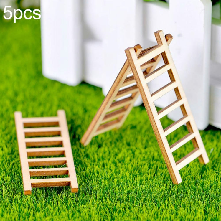 5 pièces décoration échelle simulation escalier en bois corridor micro-paysage succulentes pot DIY, décorations échelle simulation