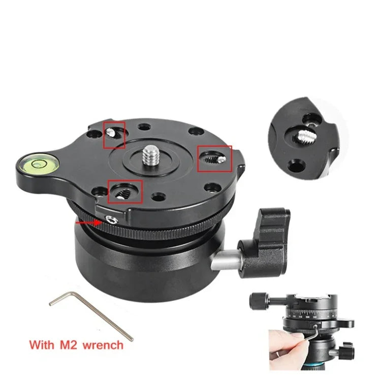 Base de réglage horizontal universelle BENXIN DY-60N pour appareils photo reflex panoramiques, base hémisphérique, 1/4 pouce
