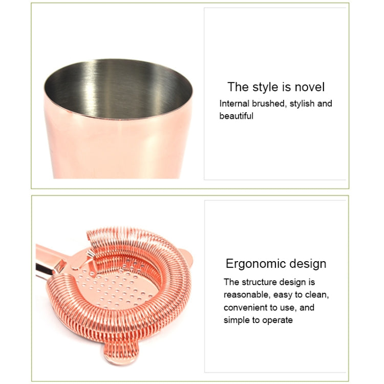 Ensemble à cocktail 11 en 1 avec filtre à vin, or rose, or, argent, noir