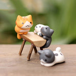 2 ensembles pot de fleurs succulentes mousse micro-paysage poupée chat mignon décoration gâteau poupée assemblage DIY, décoration poupée chat mignon