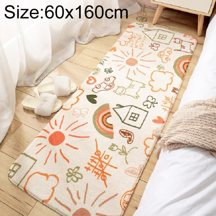 Tapis antidérapant en cachemire pour chambre à coucher, bande de chevet, 40×120 cm, 60×160 cm, 60×180 cm