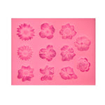 Moule en silicone pour gâteau en pâte à sucre, moule à chocolat, décoration de pâtisserie DIY Fleur trompette Fleur de soleil, Forme Fleur de soleil (Rose), Forme Fleur de soleil (Gris)
