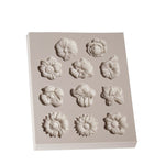 Moule en silicone pour gâteau en pâte à sucre, moule à chocolat, décoration de pâtisserie DIY Fleur trompette Fleur de soleil, Forme Fleur de soleil (Rose), Forme Fleur de soleil (Gris)