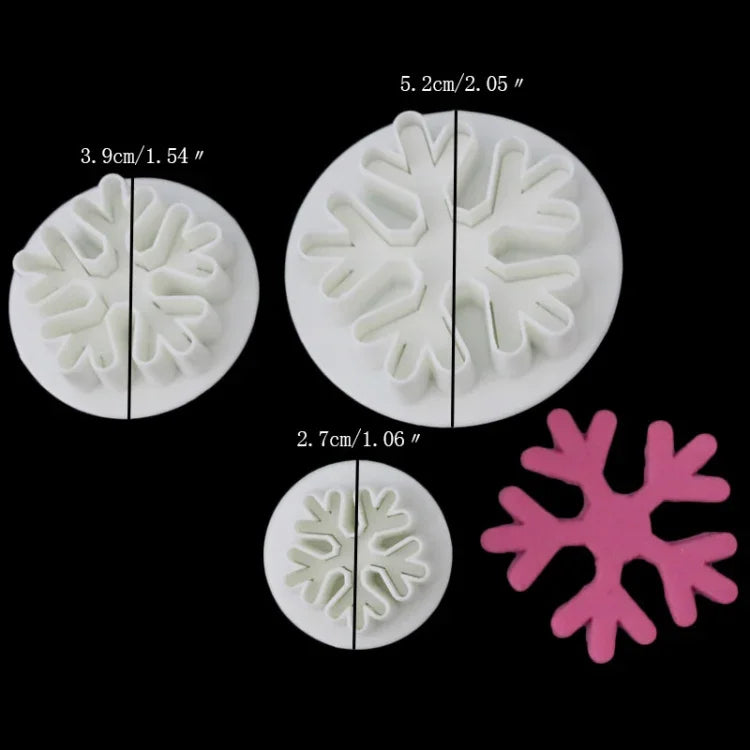 6 pièces moule à gâteau fondant flocon de neige, moule à embosser pour biscuits, outils de cuisson DIY, forme flocon de neige