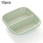 10pcs Accessoires de Cuisine 2 en 1 Plats d'Assaisonnement et Sauce Bol à Salade en Paille de Blé