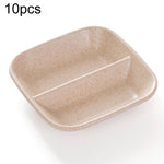 10pcs Accessoires de Cuisine 2 en 1 Plats d'Assaisonnement et Sauce Bol à Salade en Paille de Blé