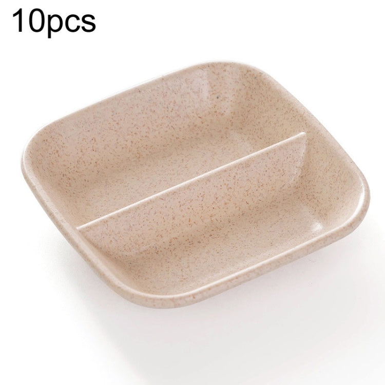 10pcs Accessoires de Cuisine 2 en 1 Plats d'Assaisonnement et Sauce Bol à Salade en Paille de Blé