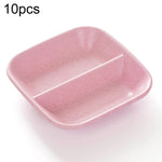 10pcs Accessoires de Cuisine 2 en 1 Plats d'Assaisonnement et Sauce Bol à Salade en Paille de Blé