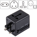 Adaptateur universel de voyage dissimulable avec ports USB doubles intégrés pour chargeur US, UK, AU, EU