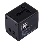 Adaptateur universel de voyage dissimulable avec ports USB doubles intégrés pour chargeur US, UK, AU, EU