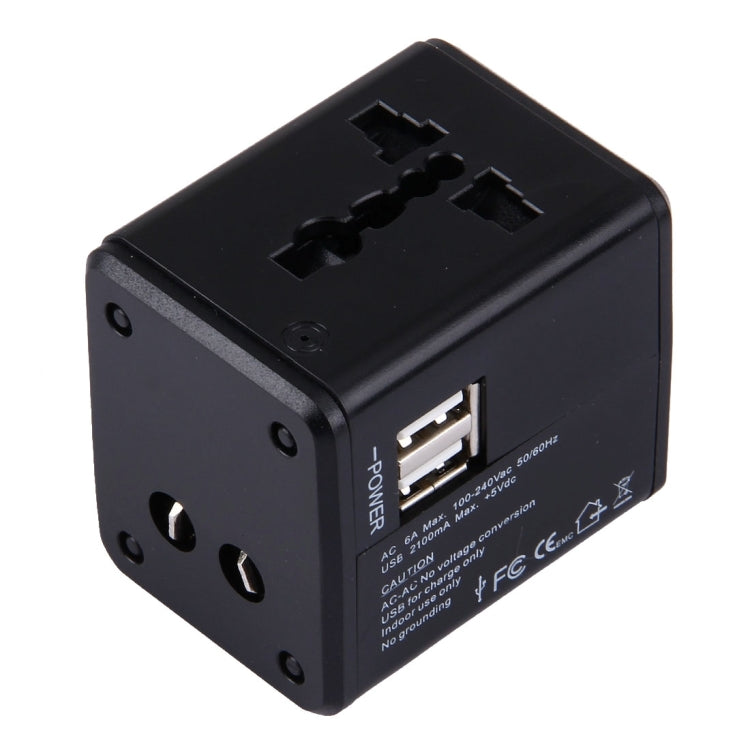 Adaptateur universel de voyage dissimulable avec ports USB doubles intégrés pour chargeur US, UK, AU, EU