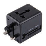 Adaptateur universel de voyage dissimulable avec ports USB doubles intégrés pour chargeur US, UK, AU, EU