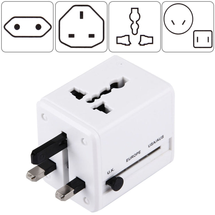 Adaptateur universel de voyage dissimulable avec ports USB doubles intégrés pour chargeur US, UK, AU, EU