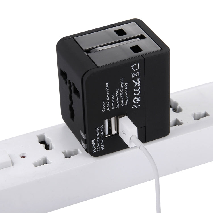 Chargeur Adaptateur Prise Double USB 5V 2,1A, Prise UK / EU / US / AU, 5V 2,1A