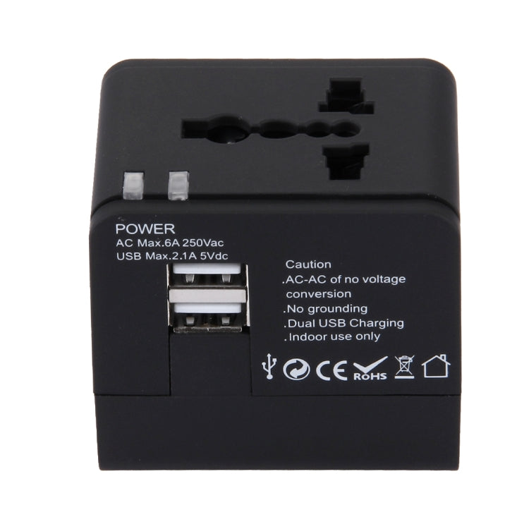 Chargeur Adaptateur Prise Double USB 5V 2,1A, Prise UK / EU / US / AU, 5V 2,1A