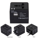 Chargeur Adaptateur Prise Double USB 5V 2,1A, Prise UK / EU / US / AU, 5V 2,1A