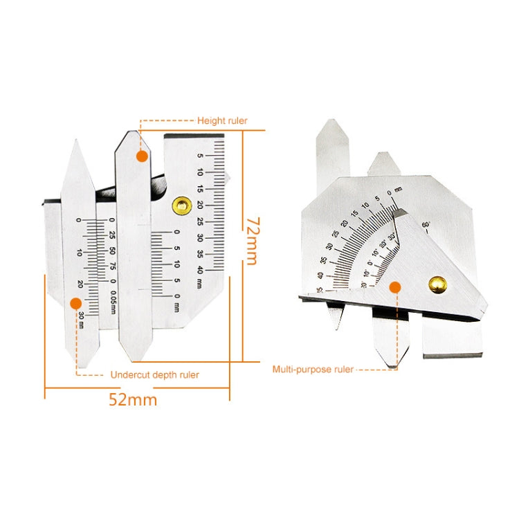 Jauge d'inspection de soudure en acier inoxydable HJC40B Règle de mesure, HJC40B