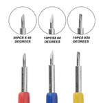50 pièces Outils de sculpture tranchants et durables 30/45/60 degrés, Outils de sculpture