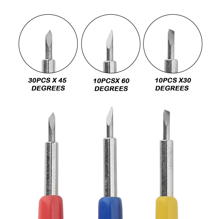 50 pièces Outils de sculpture tranchants et durables 30/45/60 degrés, Outils de sculpture